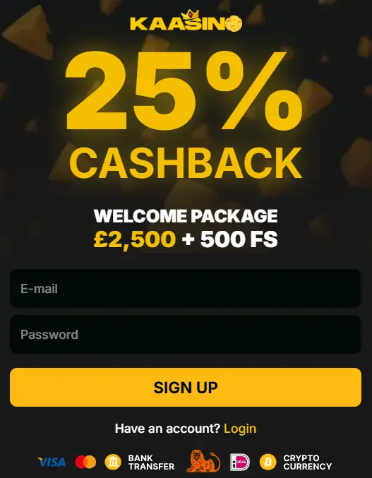 Kaasino Casino Registration