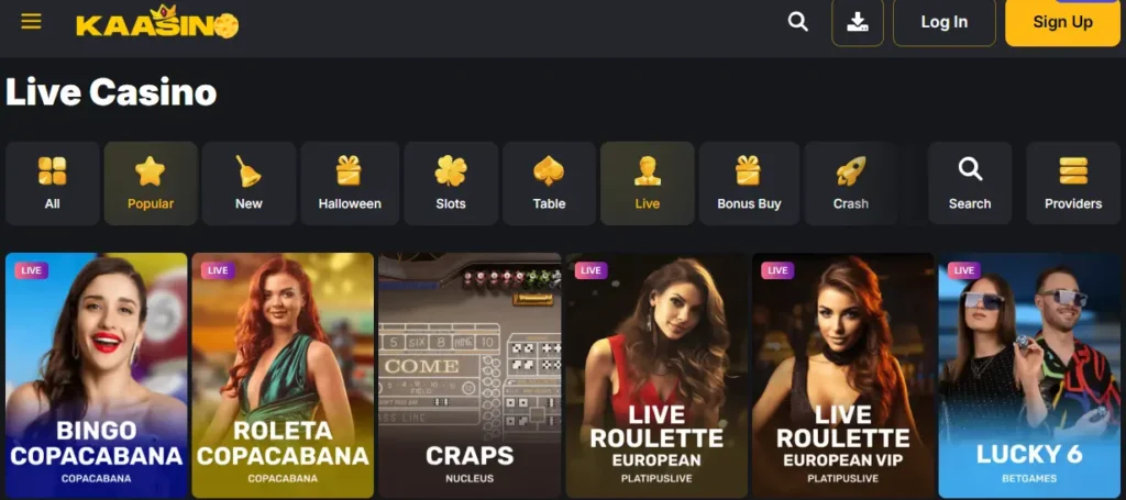 Kaasino Live Games